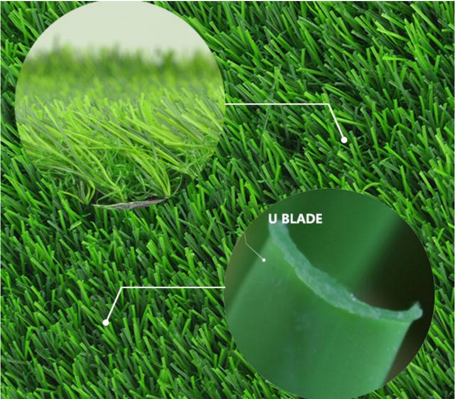 Three Tones Artificial Grass For Outside Playground Decoration