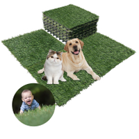 Interlocking Easy Installation Waterproof Artificial Grass Tile For Pet Carpet