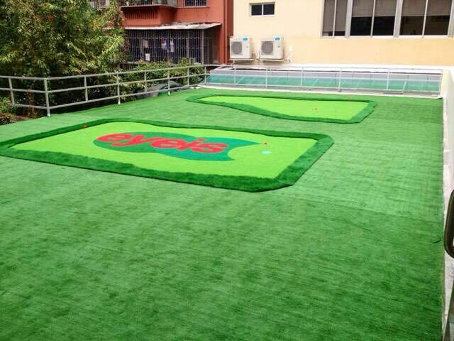 Pattern Design Customized LOGO Colorful Artificial Grass For Landscaping Decoration
