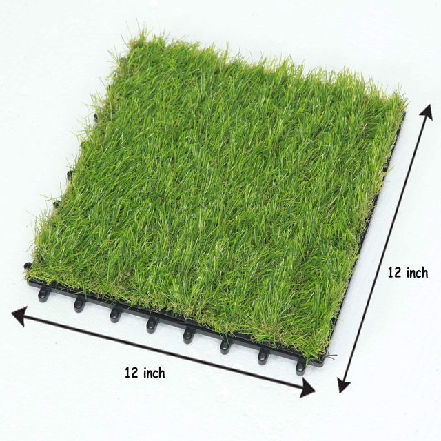 Interlocking Easy Installation Waterproof Artificial Grass Tile For Pet Carpet