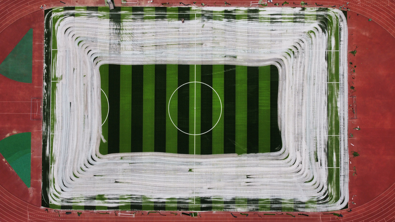 S-shape Environmental Artificial Sports Grass for Basketball