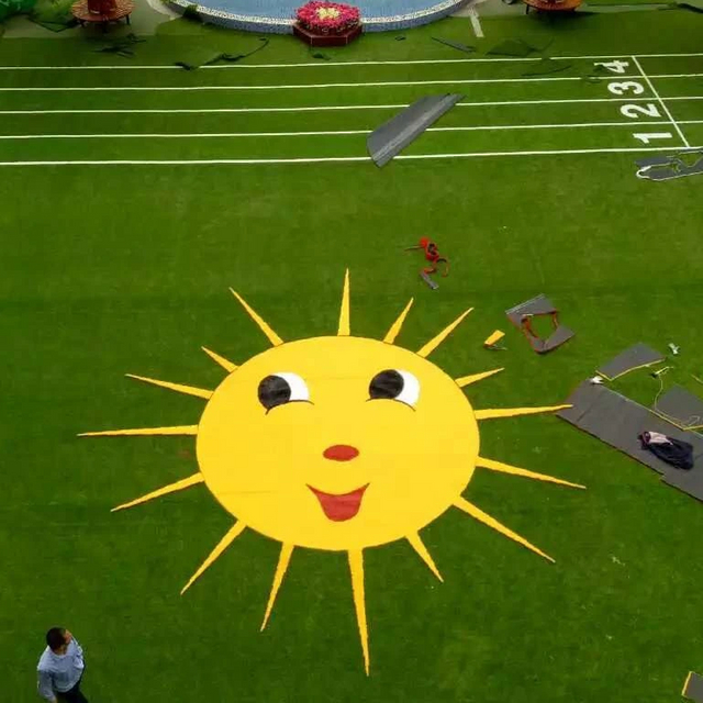 Eco-friendly Nontoxic Coloful Landscape Artificial Grass For Kindergarden Playground