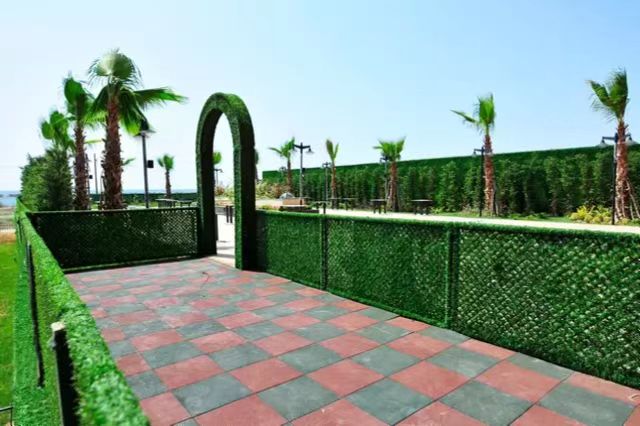 Plastic Artificial Fake Grass Fence For Wall Building